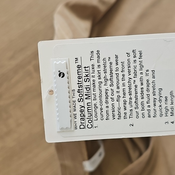 Lululemon Drapey Softstreme Column Midi Skirt Filbert Tan Size Small